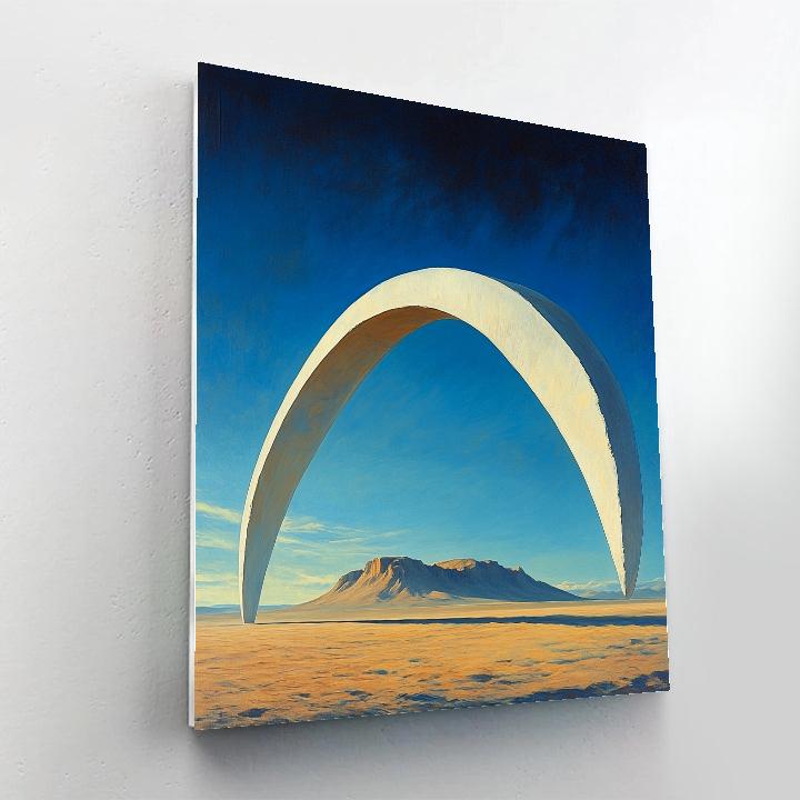 Georgia OKeeffe Inspired Turquoise Desert Bone Horizon Number painting