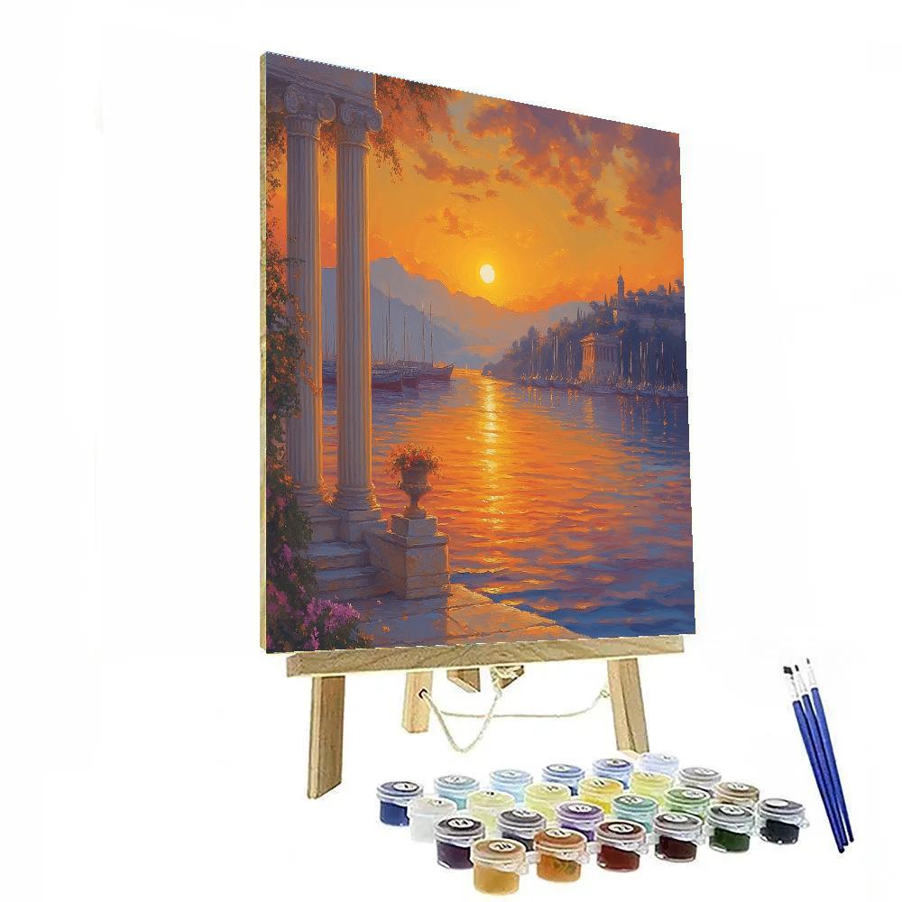 Claude Lorrain Inspired Sunset Harbor DIY paint by numbers