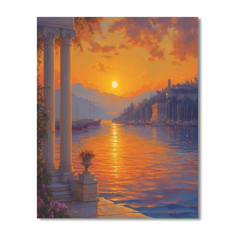 Claude Lorrain Inspired Sunset Harbor DIY paint by numbers