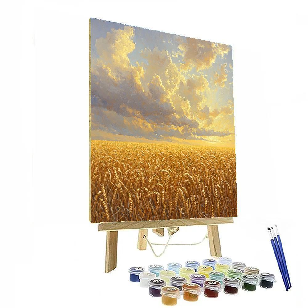 Claude Monet Inspired Wheatfield Under Passing Clouds Numbered painting kits