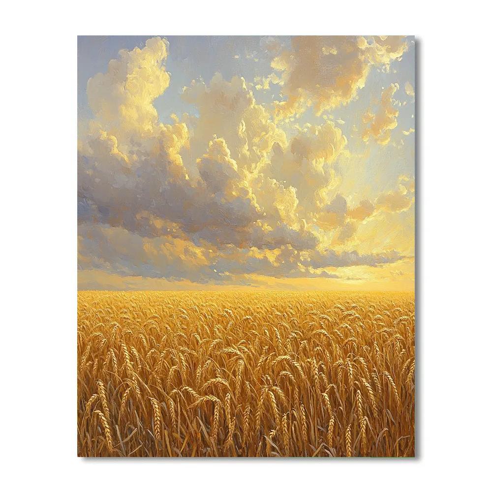 Claude Monet Inspired Wheatfield Under Passing Clouds Numbered painting kits