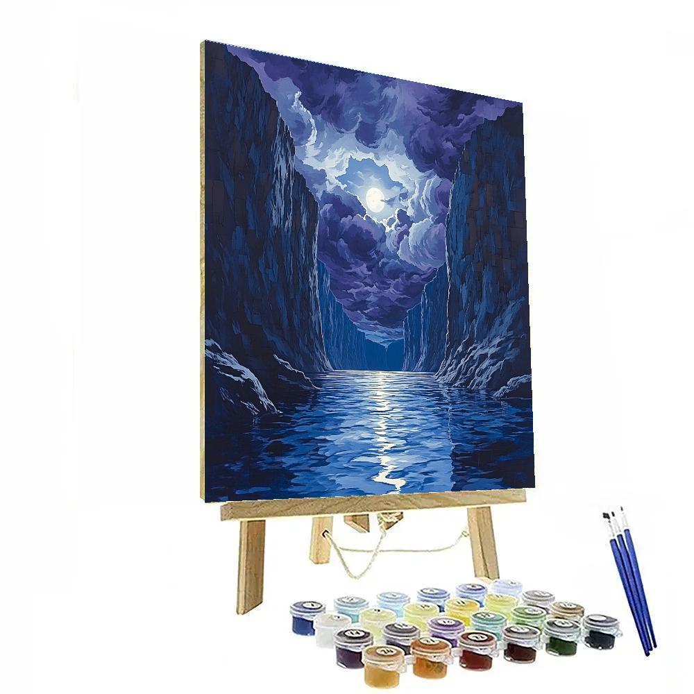 Frederick Varley Inspired Moonlit Fjord In Violet Storm DIY paint by numbers