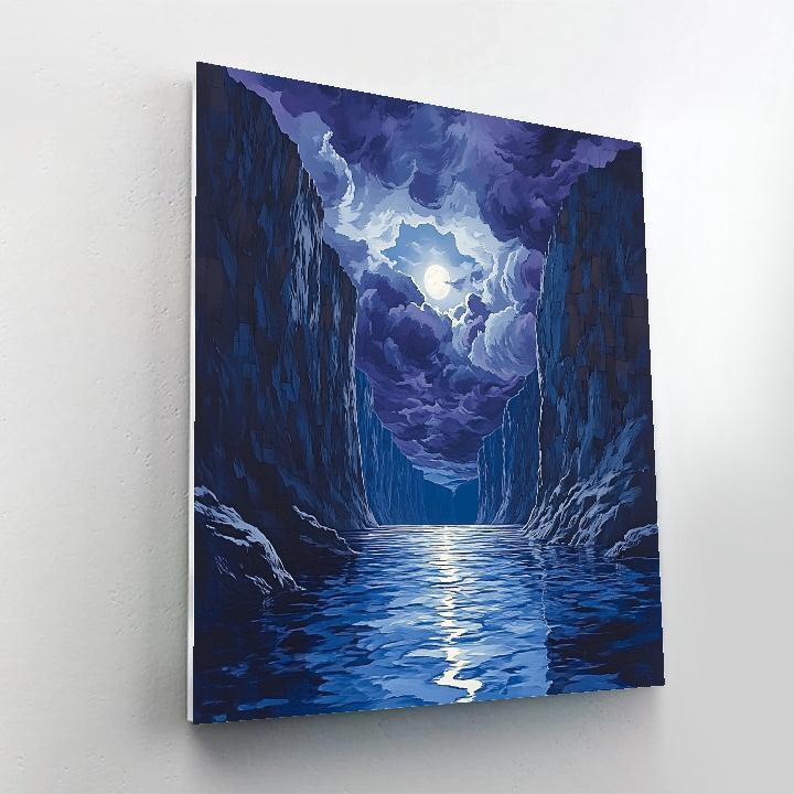 Frederick Varley Inspired Moonlit Fjord In Violet Storm DIY paint by numbers
