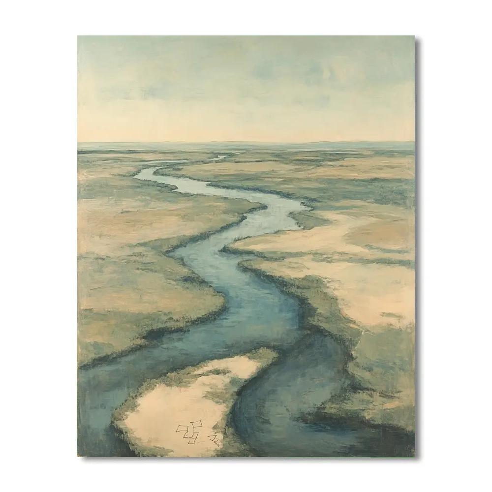 Leonardo Da Vinci Inspired River Delta Patterns paint by number