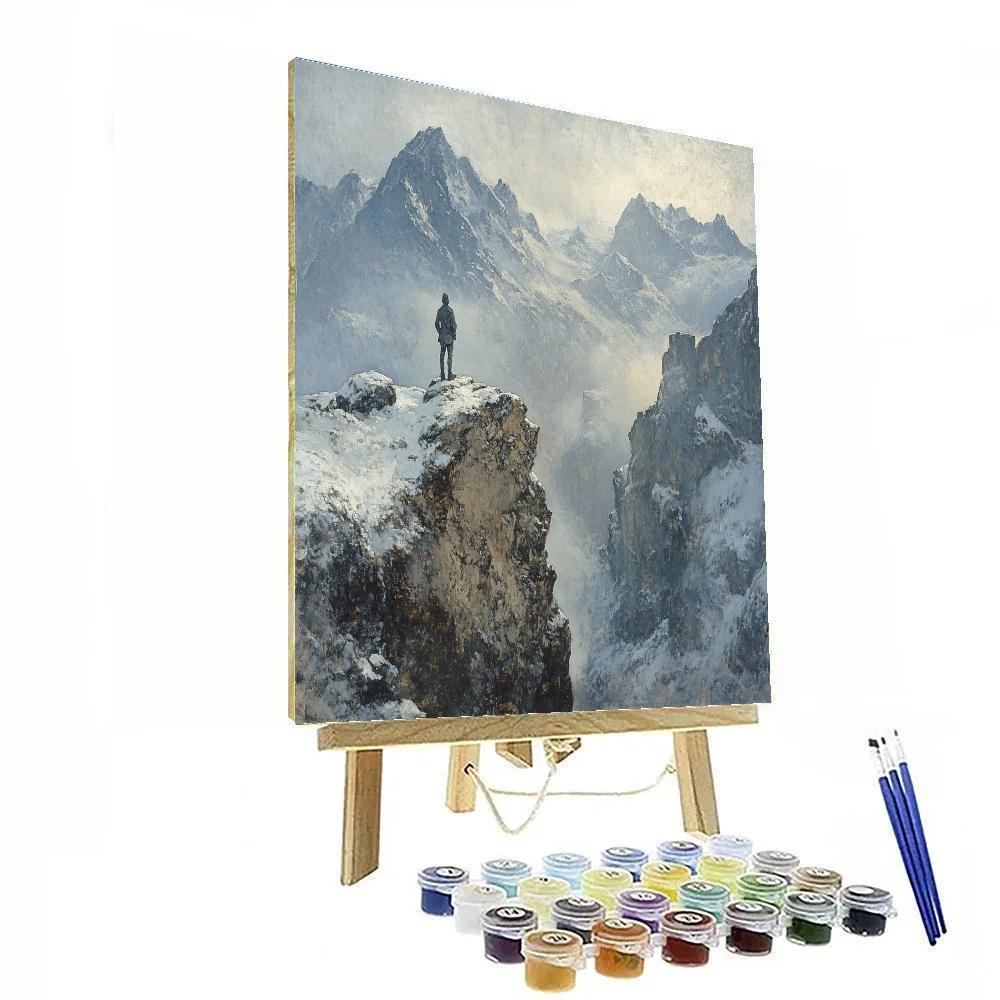 Caspar David Friedrich Inspired Winter Mountains Paint by numbers art