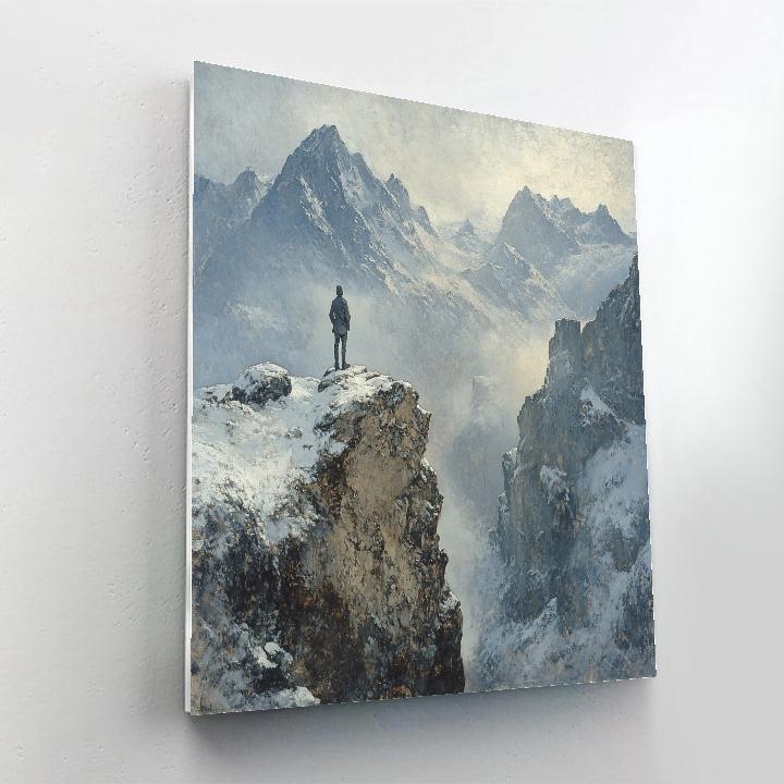 Caspar David Friedrich Inspired Winter Mountains Paint by numbers art
