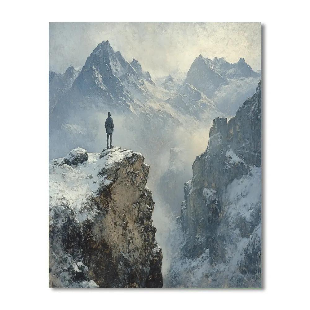 Caspar David Friedrich Inspired Winter Mountains Paint by numbers art