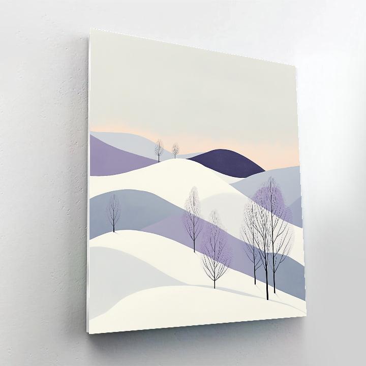 Claude Monet Inspired Snow On Rooftopless Village Slopes Number painting