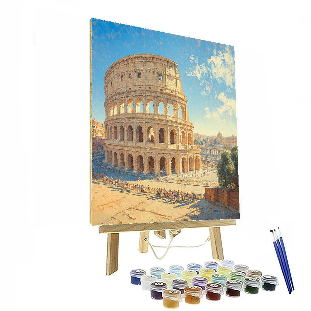 Historic Colosseum Exterior Rome Italy DIY paint by numbers