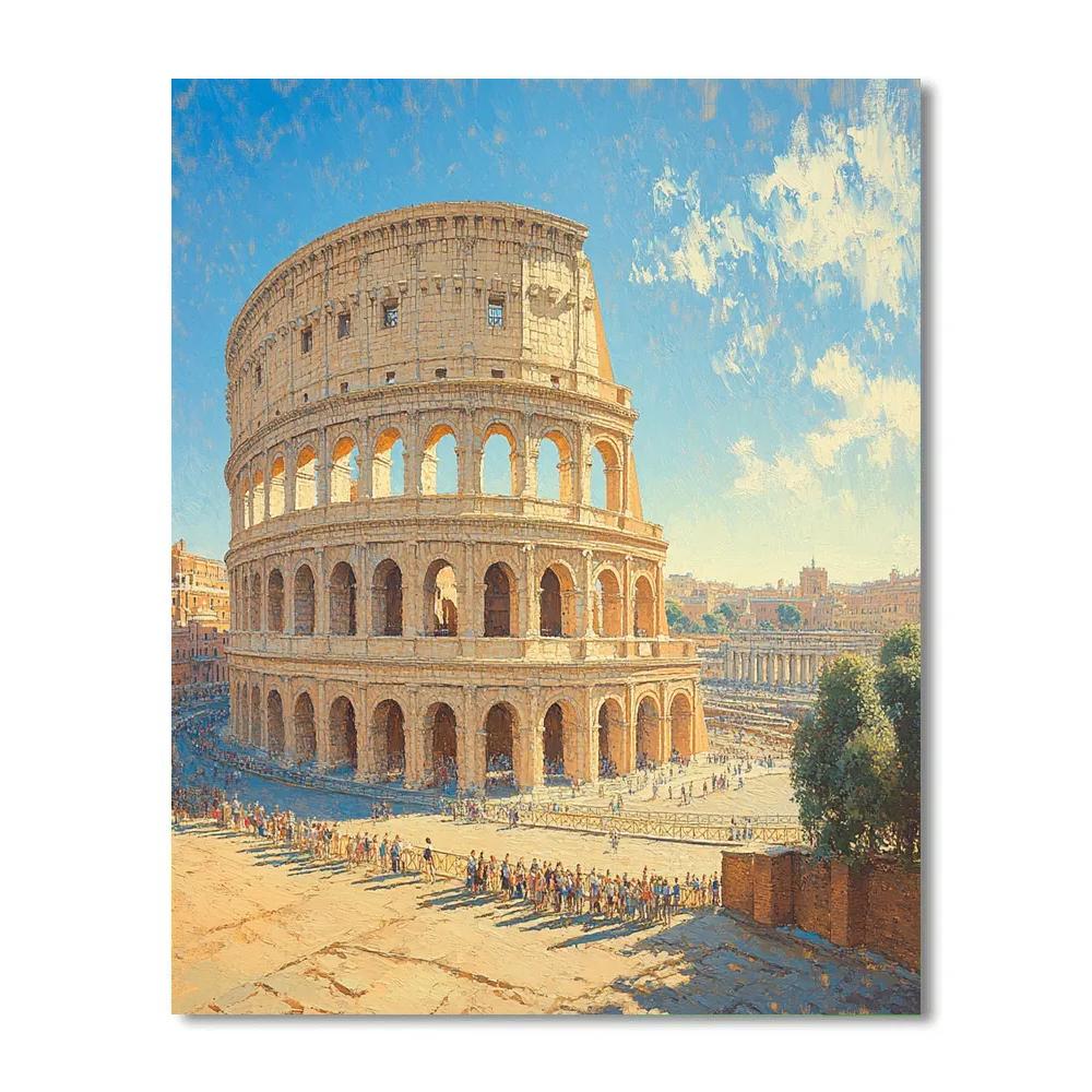 Historic Colosseum Exterior Rome Italy DIY paint by numbers