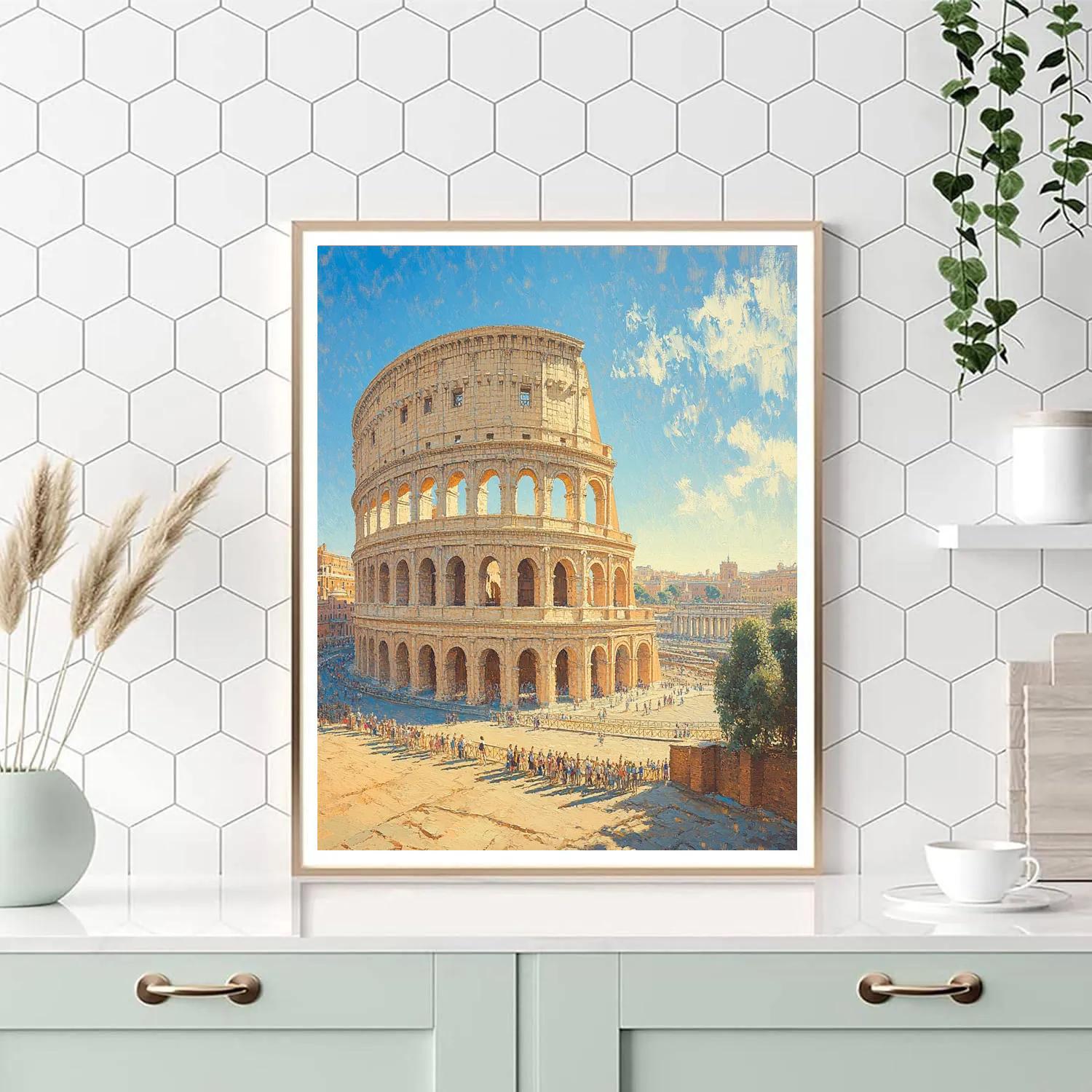 Historic Colosseum Exterior Rome Italy DIY paint by numbers