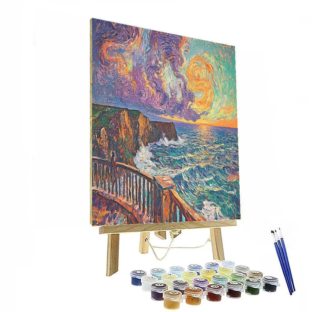 Munch Inspired Stormy Coast Emotions Numbered painting kits
