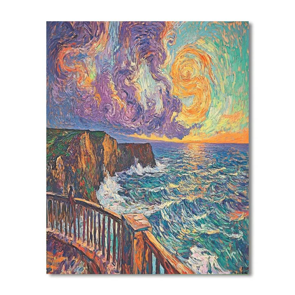 Munch Inspired Stormy Coast Emotions Numbered painting kits
