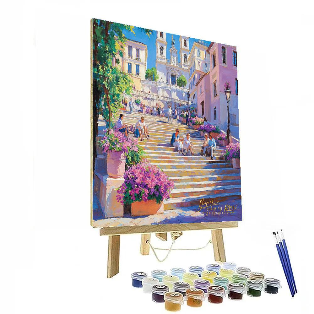 Spanish Steps Spring Bloom Rome Italy Number painting