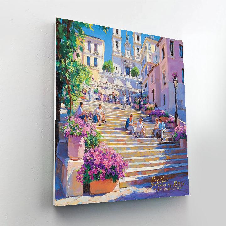 Spanish Steps Spring Bloom Rome Italy Number painting
