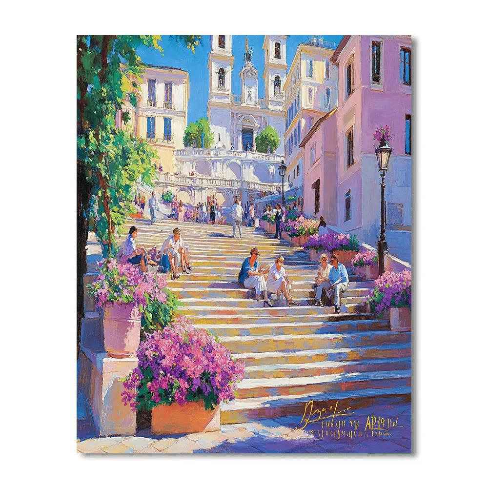 Spanish Steps Spring Bloom Rome Italy Number painting