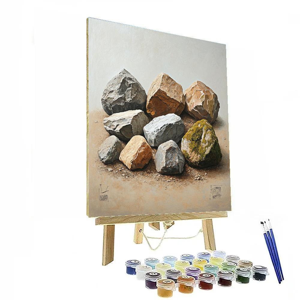 Leonardo Da Vinci Inspired Stone Garden Study Paint by numbers art