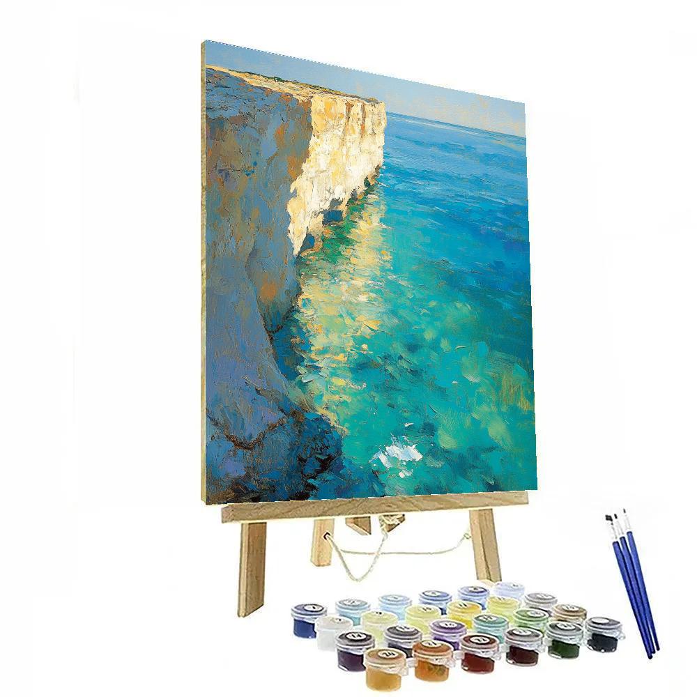 Claude Monet Inspired Sunlit Cliff And Turquoise Sea Painting by numbers kit
