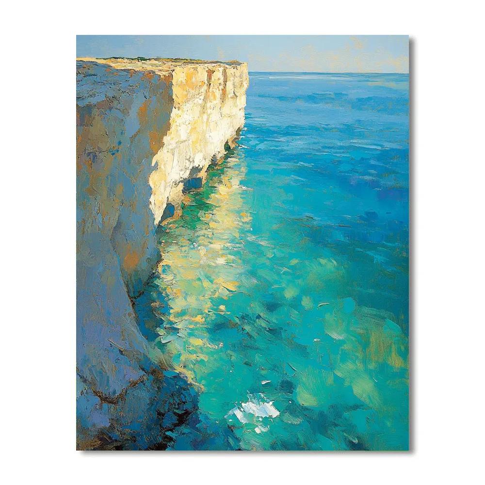 Claude Monet Inspired Sunlit Cliff And Turquoise Sea Painting by numbers kit