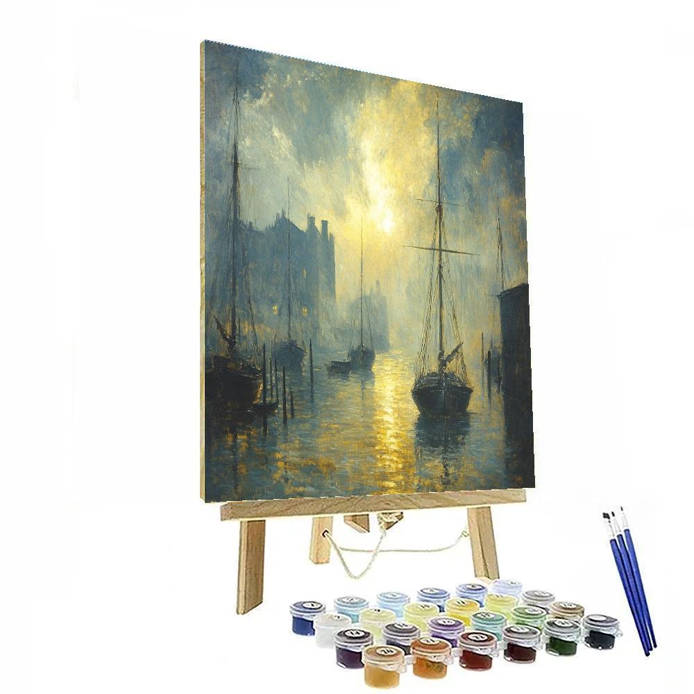 Turner Inspired Rainstorm Over Harbor DIY paint by numbers