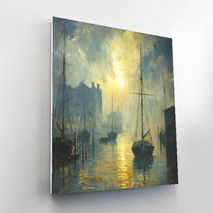 Turner Inspired Rainstorm Over Harbor DIY paint by numbers