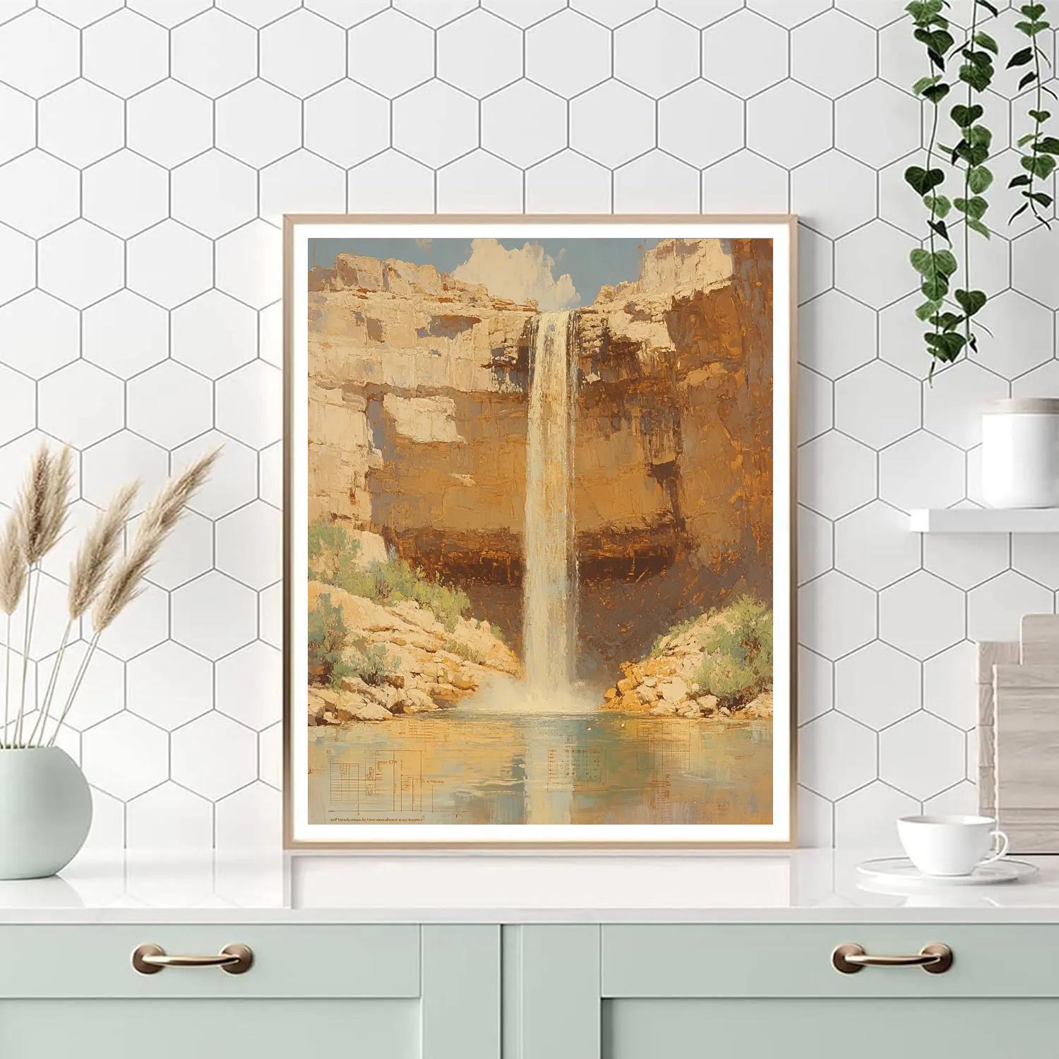 Leonardo Da Vinci Inspired Silent Waterfall Paint by numbers kits