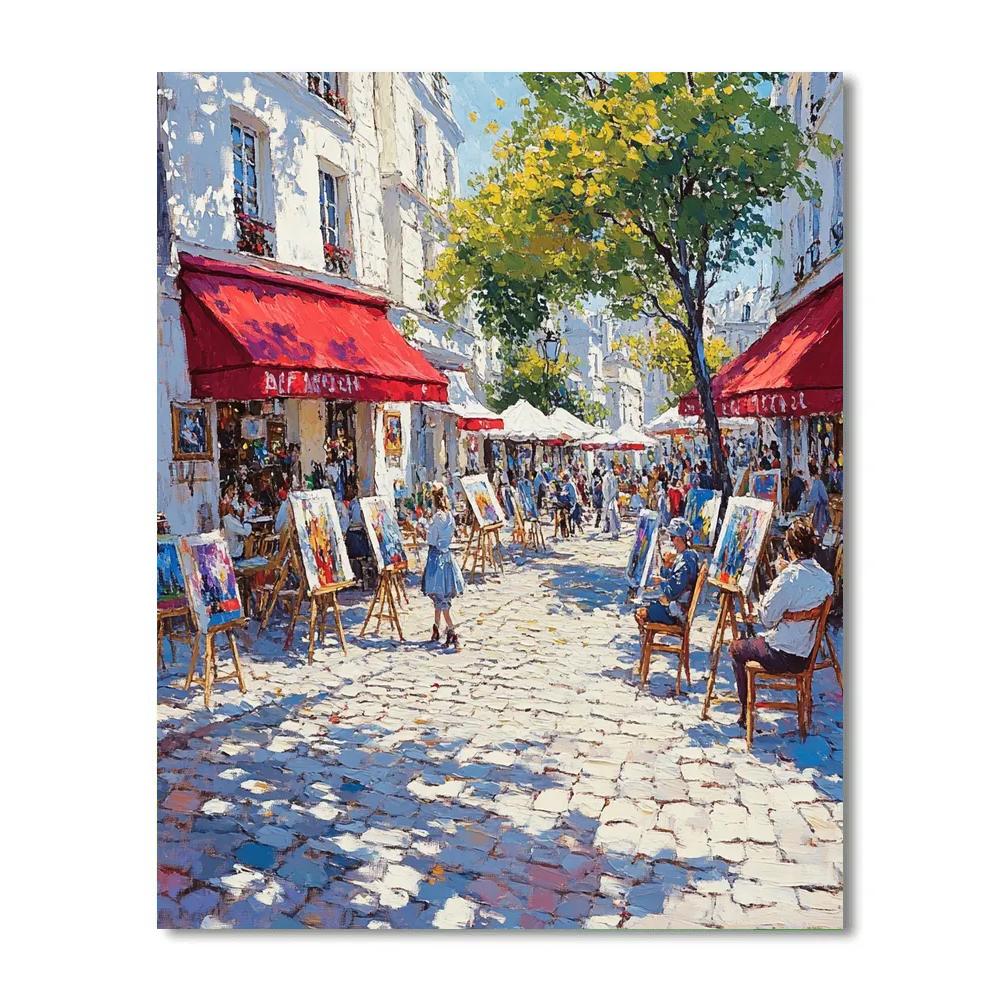 Montmartre Street Artists Paris France Number painting