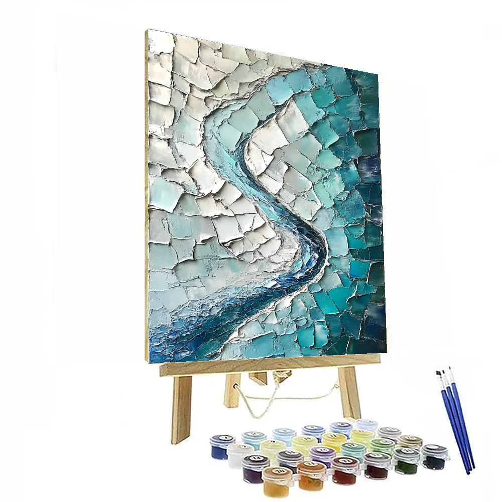 Jean-Paul Riopelle Inspired Shattered Glacier And River Light Painting by numbers kit