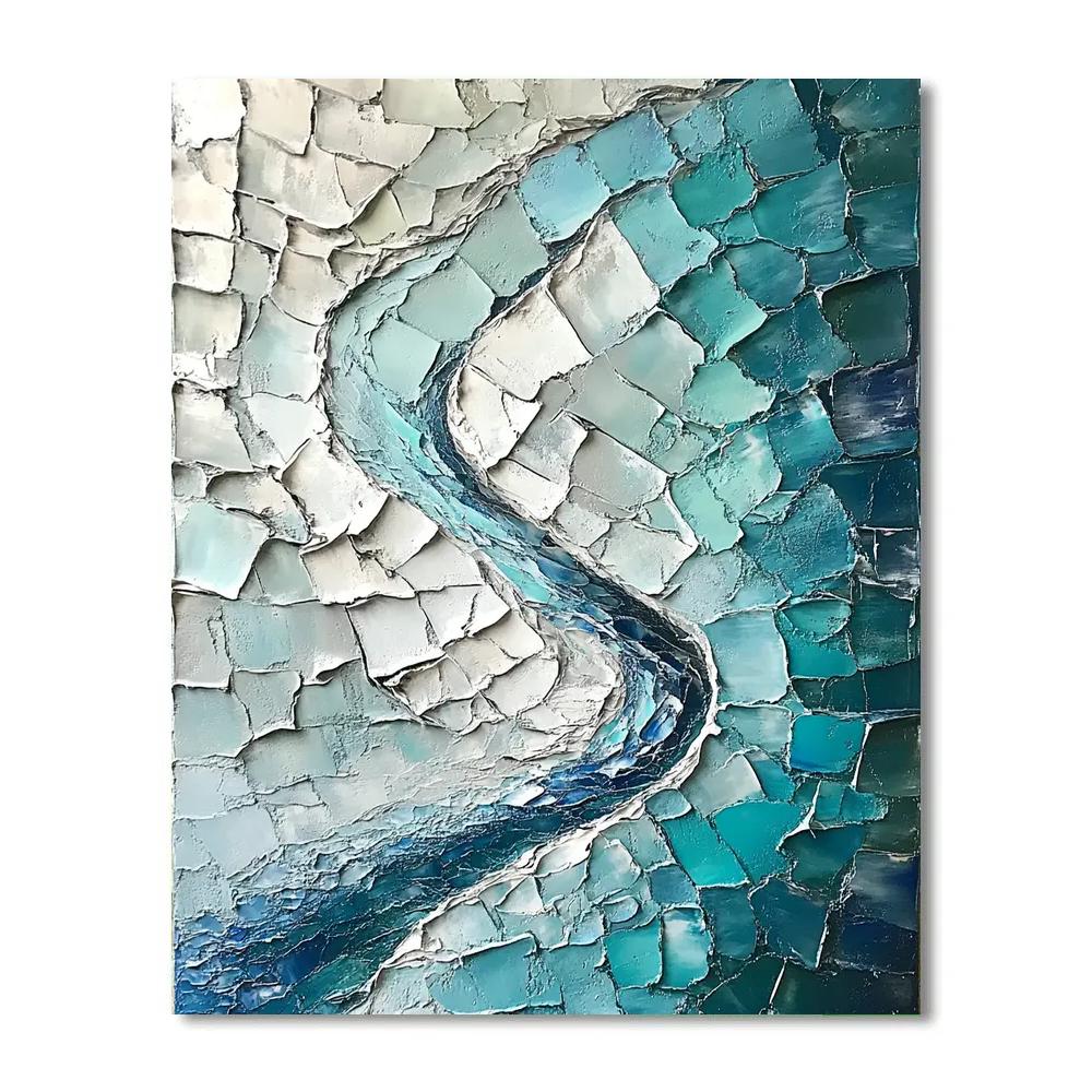 Jean-Paul Riopelle Inspired Shattered Glacier And River Light Painting by numbers kit