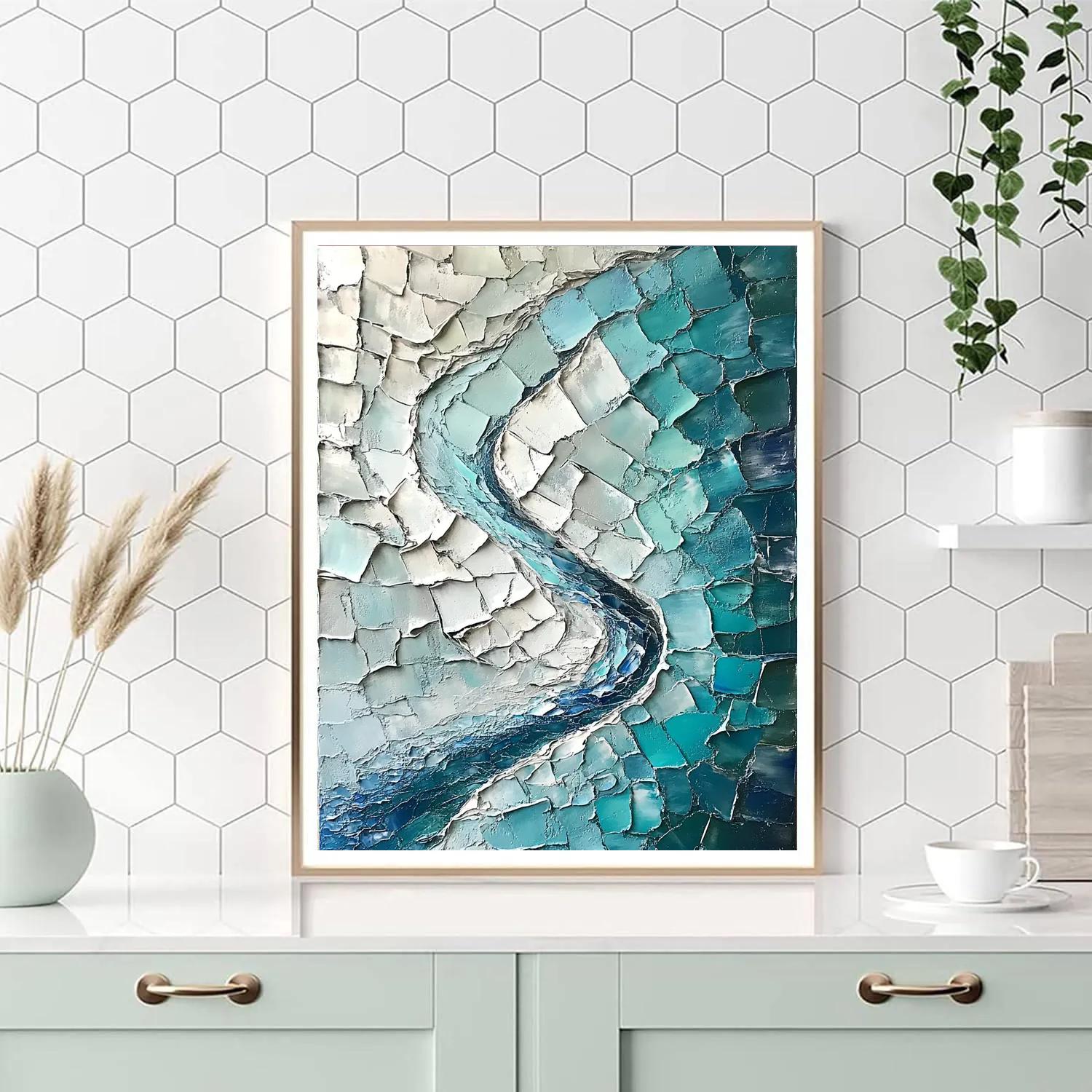 Jean-Paul Riopelle Inspired Shattered Glacier And River Light Painting by numbers kit