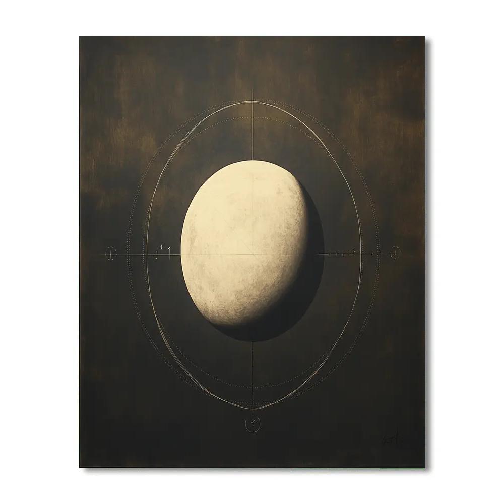 Leonardo Da Vinci Inspired Lunar Eclipse Study Numbered painting kits