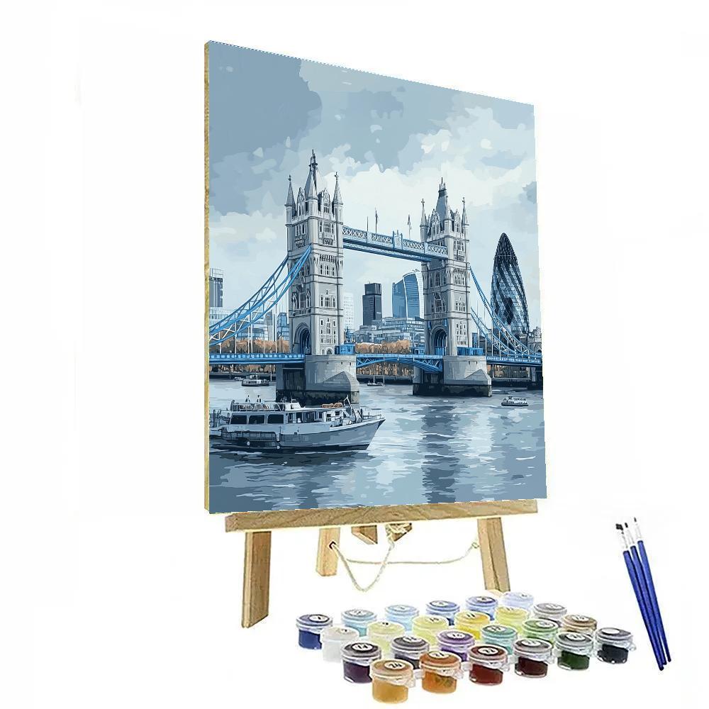 Tower Bridge And City Skyline London United Kingdom painting number kit