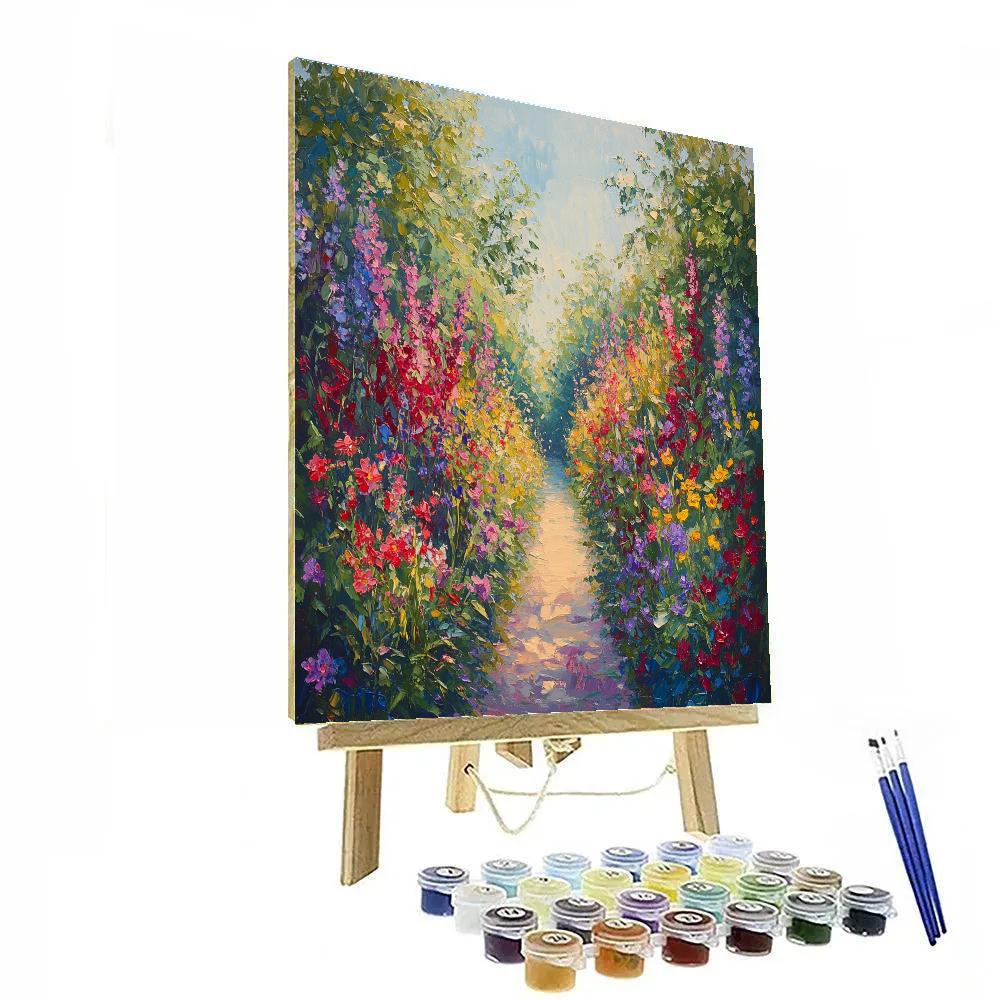 Claude Monet Inspired Summer Garden Path With Wildflowers DIY paint by numbers