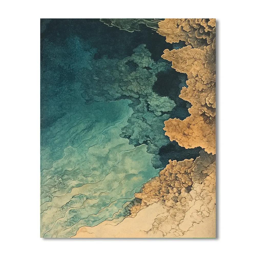 Leonardo Da Vinci Inspired Submerged Reef Study Number painting