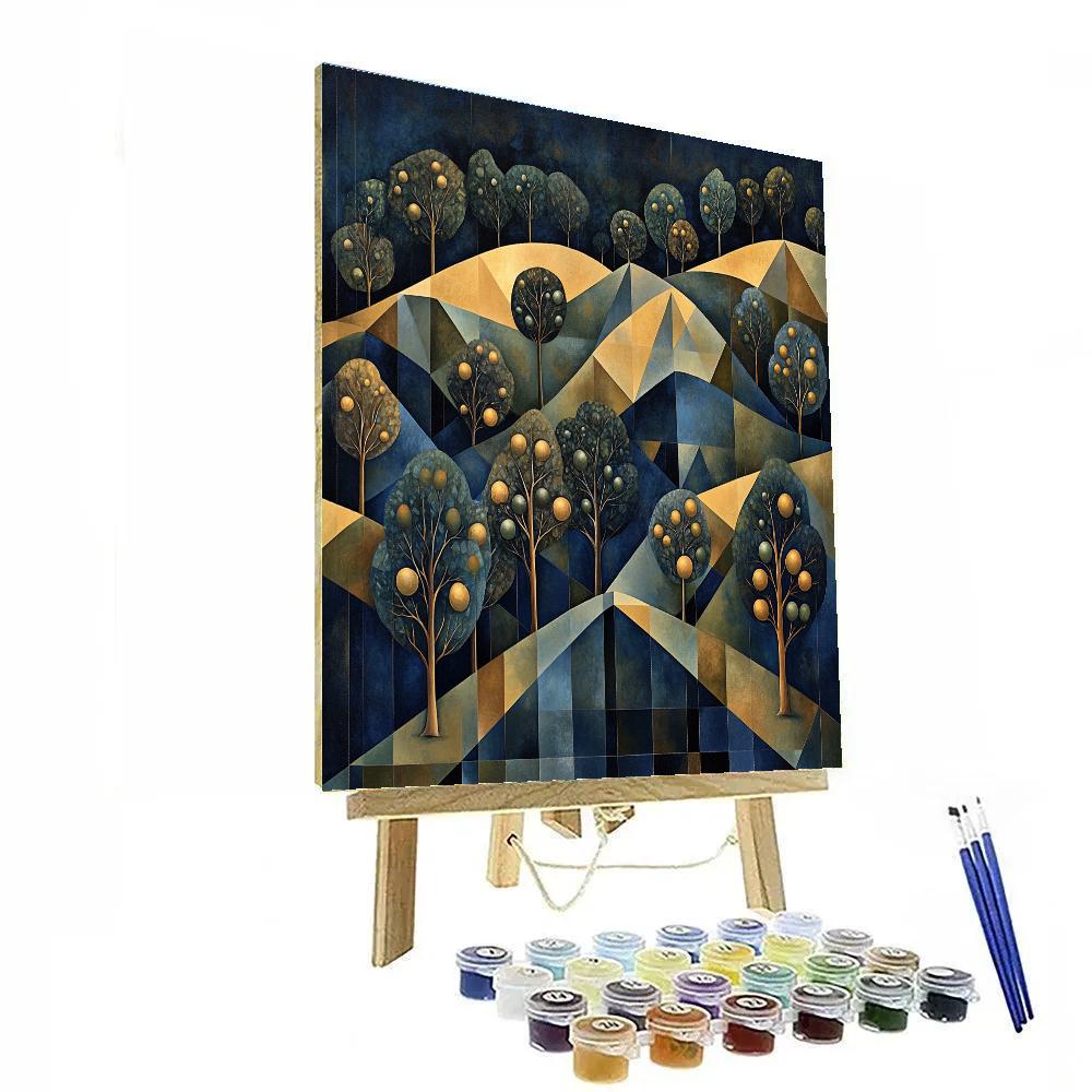 Pablo Picasso Inspired Cubist Orchard At Dusk Paint by numbers kits