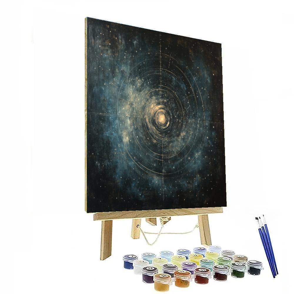 Leonardo Da Vinci Inspired Spiral Galaxy Study paint by number