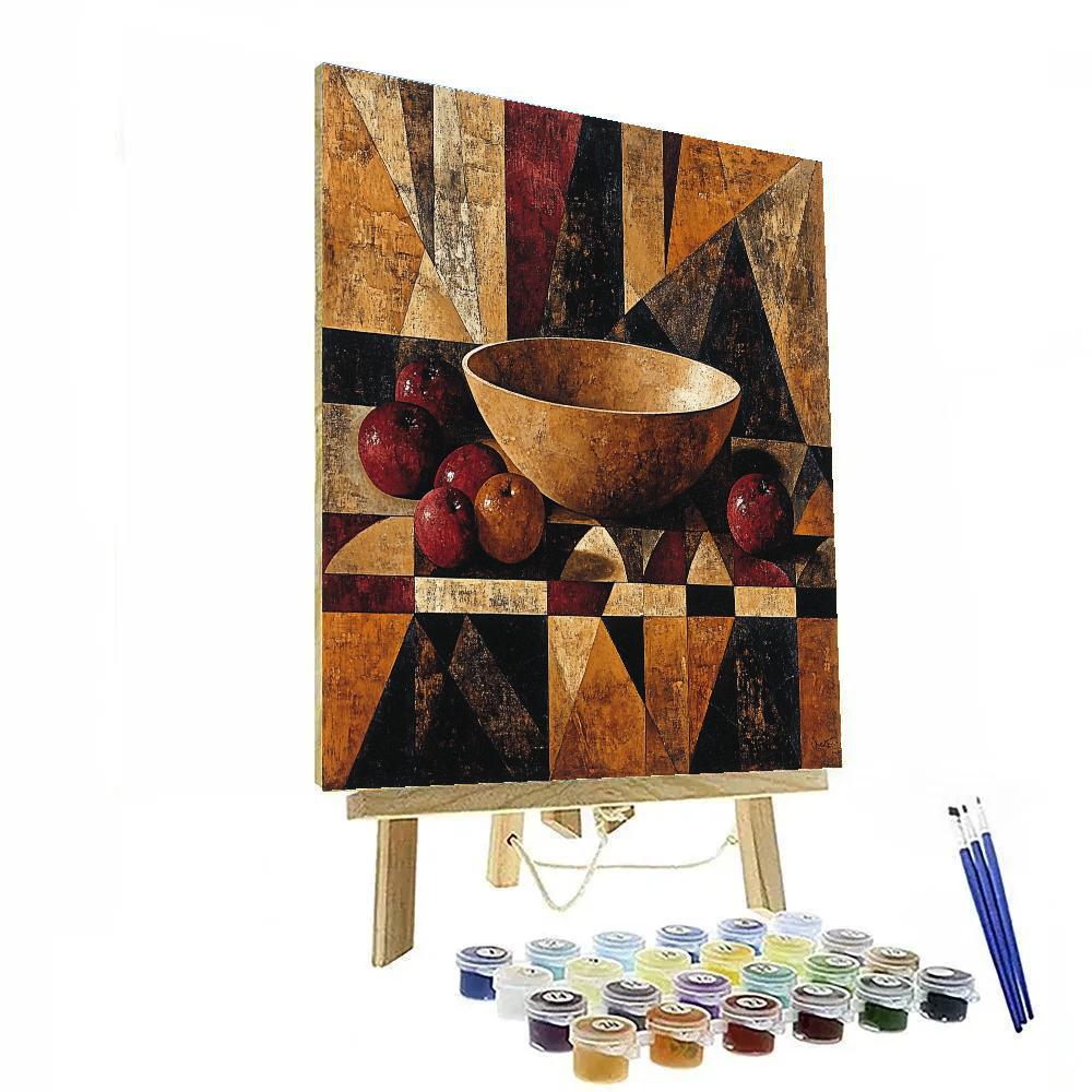 Pablo Picasso Inspired Fractured Still Life With Earthen Bowl Number painting