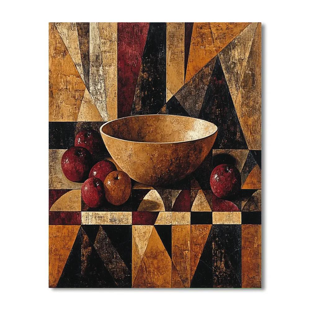 Pablo Picasso Inspired Fractured Still Life With Earthen Bowl Number painting