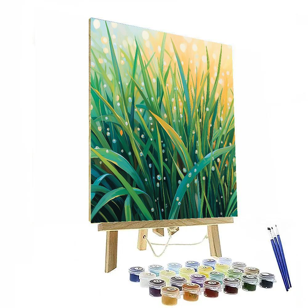Claude Monet Inspired Morning Dew On Garden Grass painting number kit