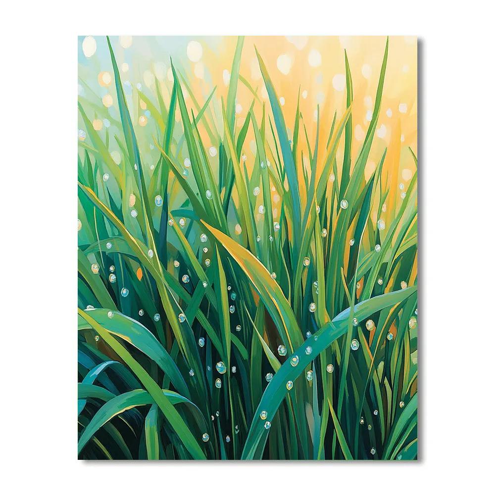 Claude Monet Inspired Morning Dew On Garden Grass painting number kit
