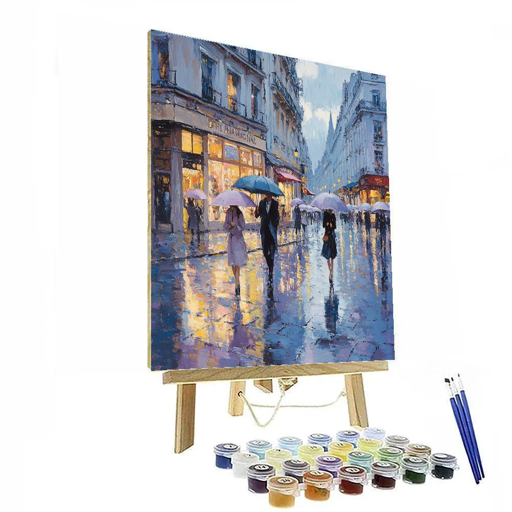 Degas Inspired Ballet Of Rainy Streets Number painting