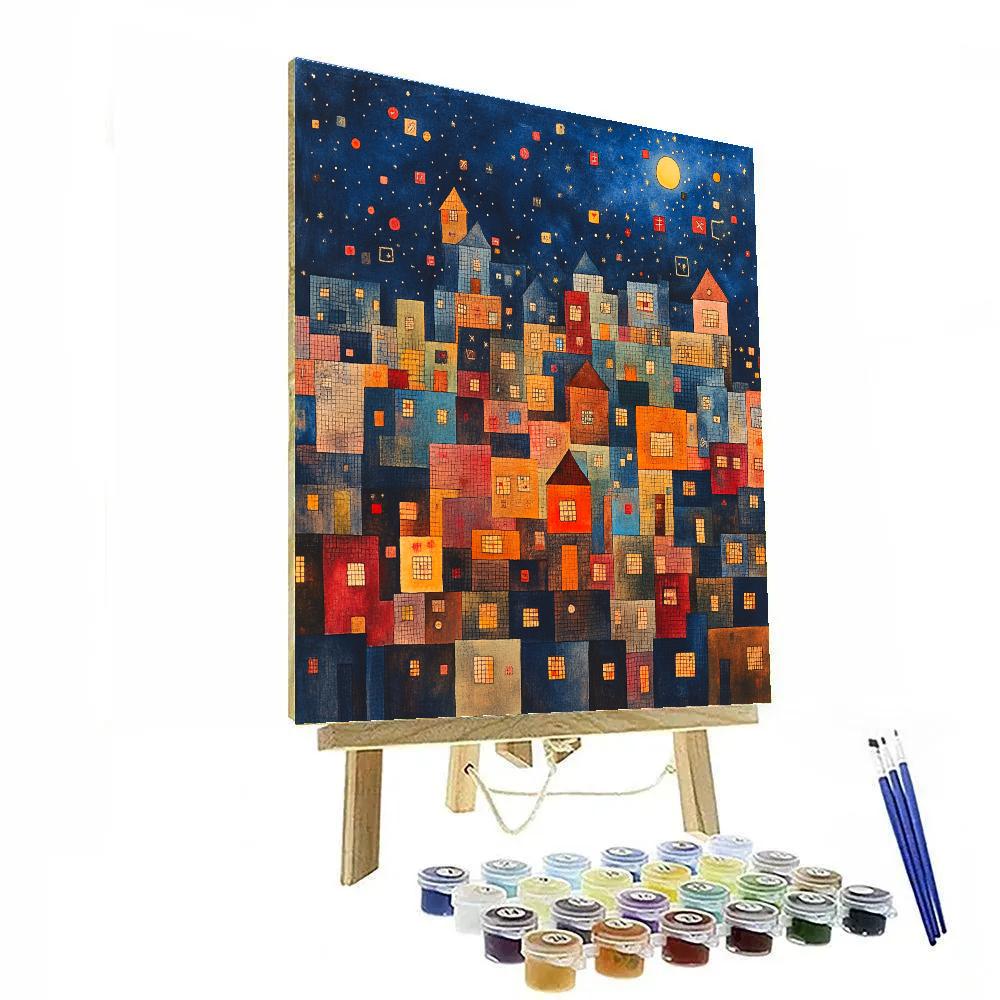 Paul Klee Inspired Dream City At Night Painting by numbers kit