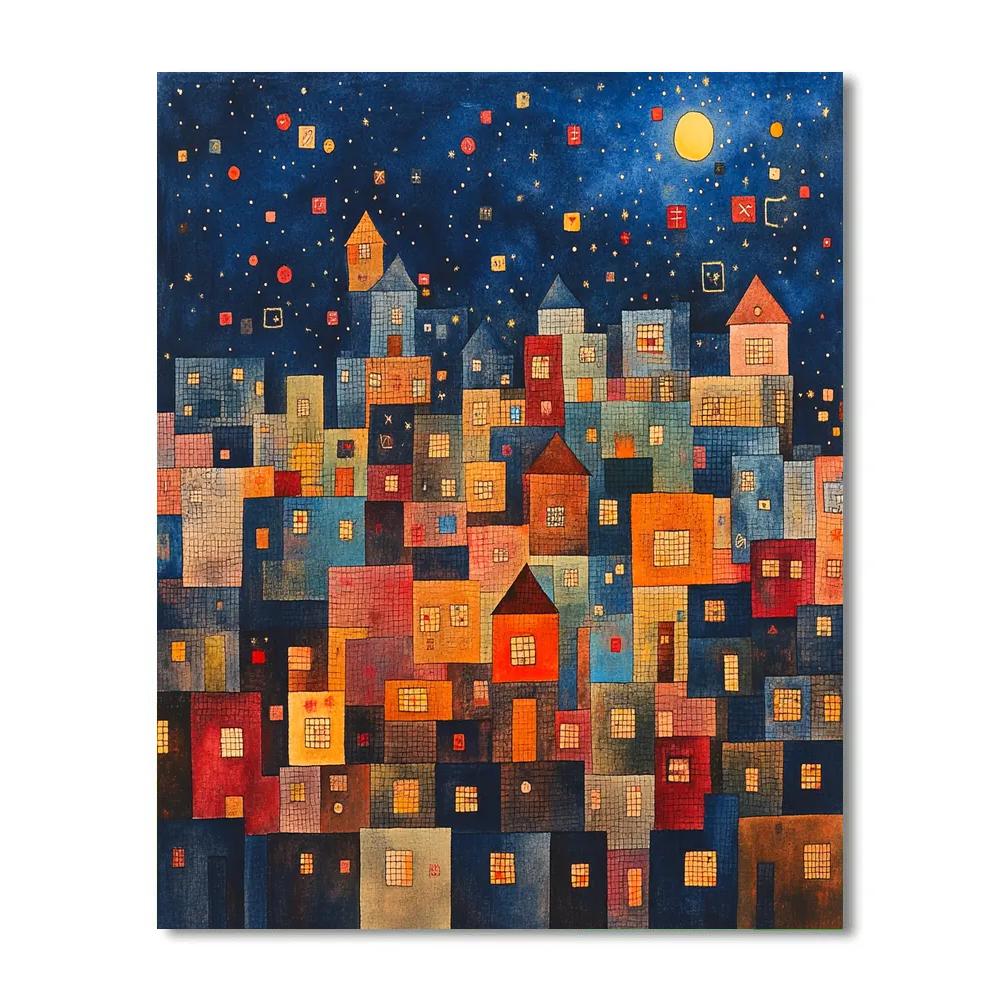 Paul Klee Inspired Dream City At Night Painting by numbers kit