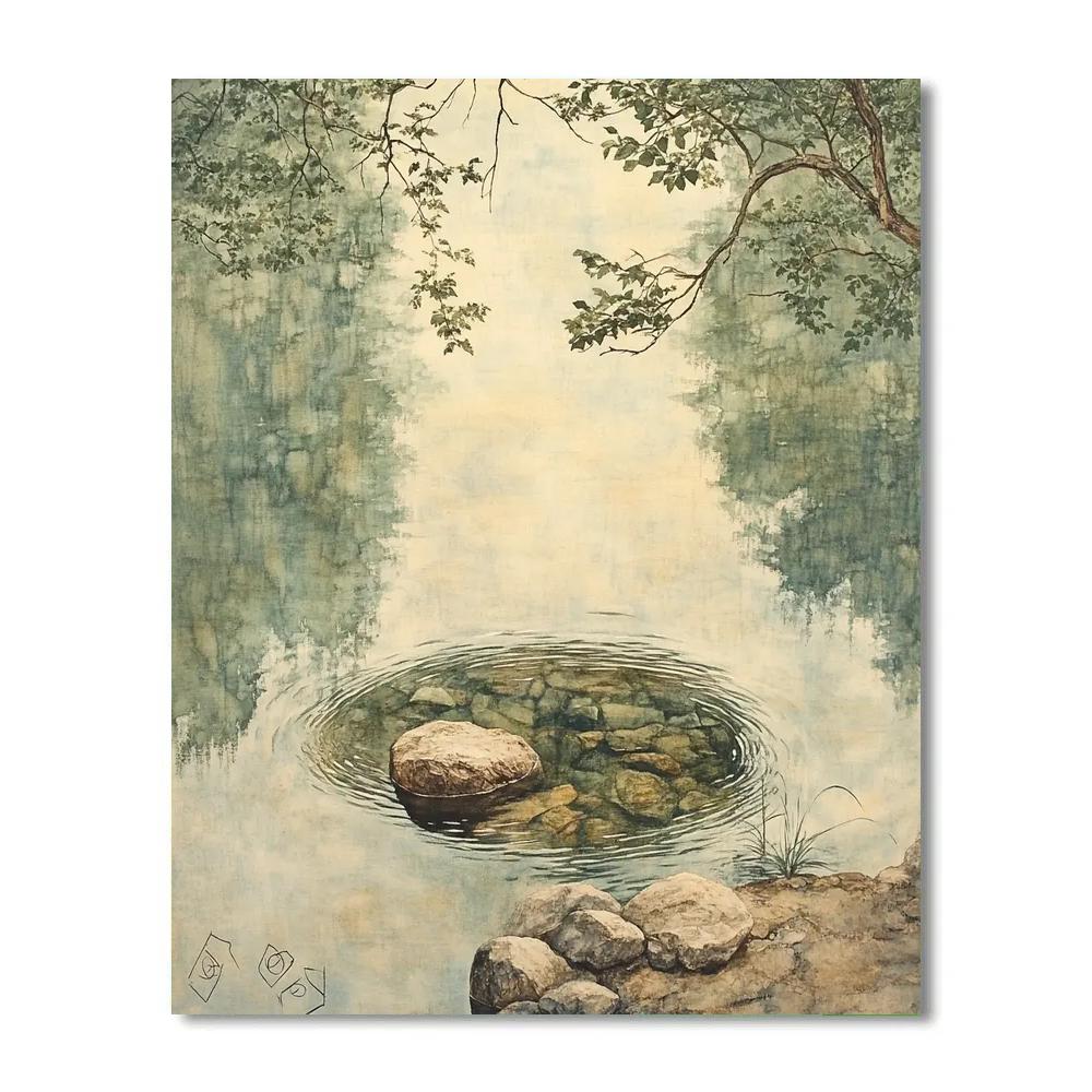 Leonardo Da Vinci Inspired Spring Water Mirror paint by number