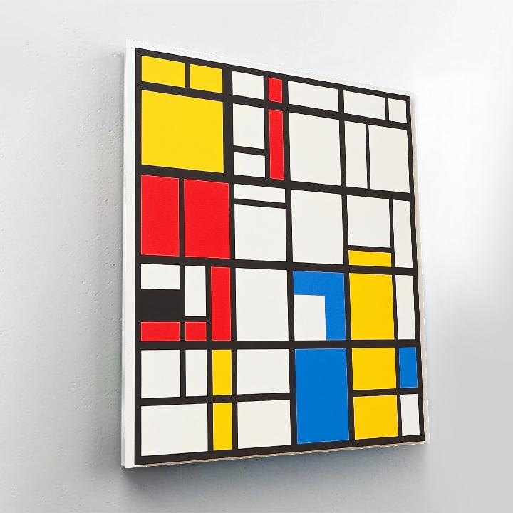 Mondrian Inspired Futuristic City Grid Number painting