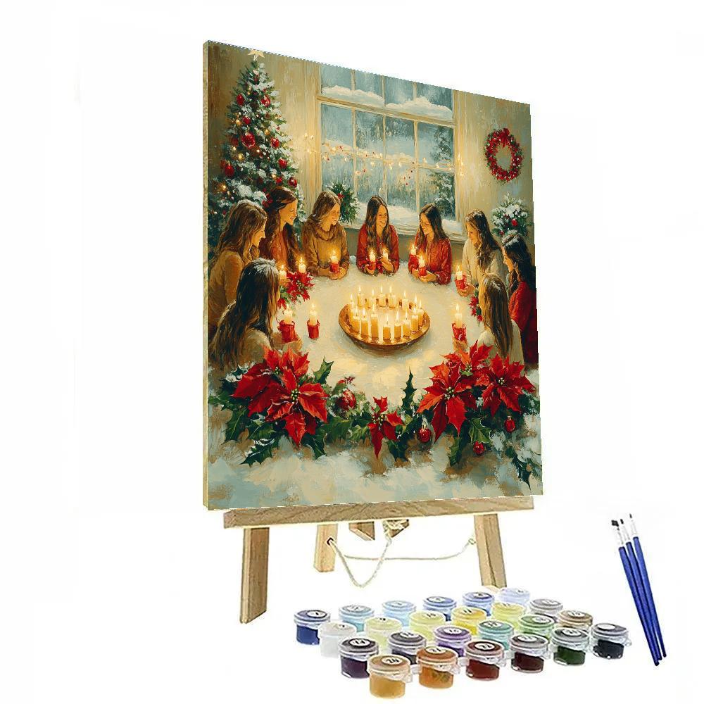 Candlelit Carol Circle paint by numbers
