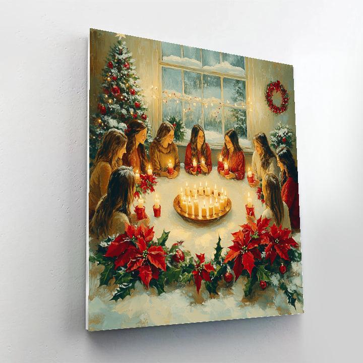 Candlelit Carol Circle paint by numbers