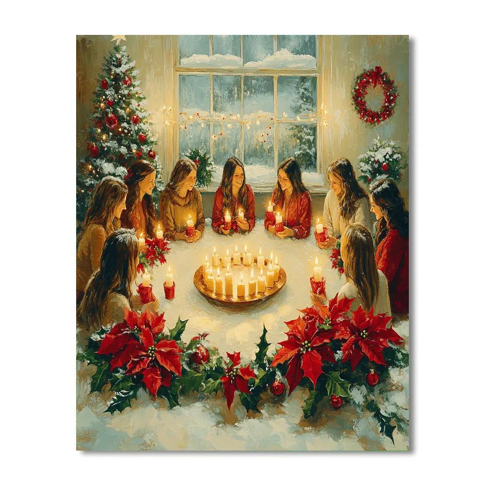 Candlelit Carol Circle paint by numbers