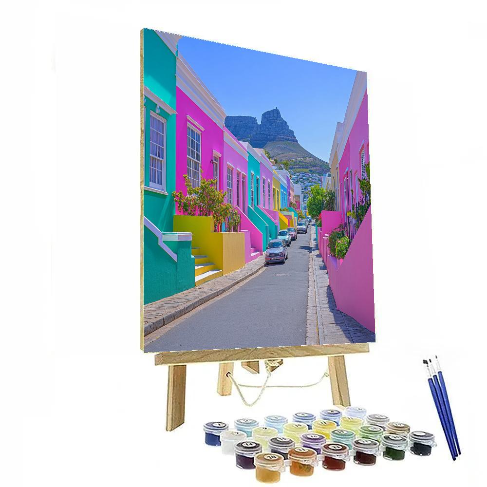 Bo Kaap Colorful Houses Cape Town South Africa painting number kit