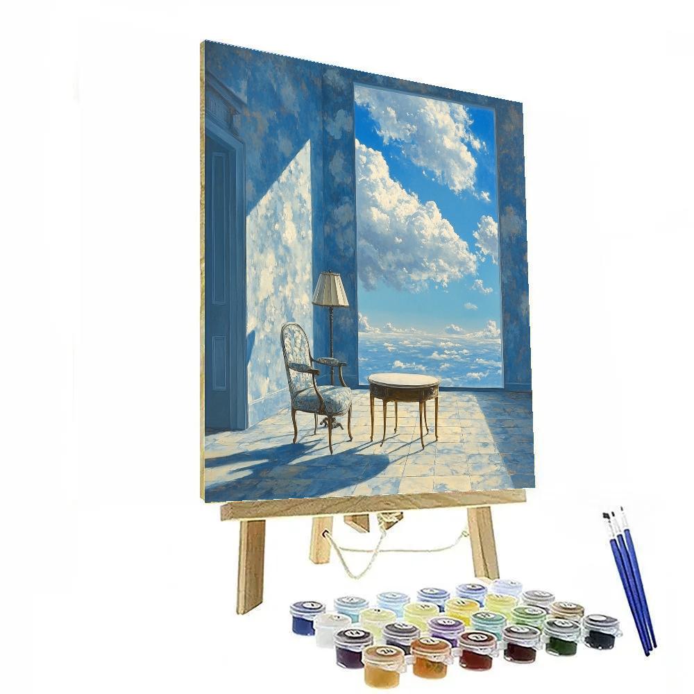 Magritte Inspired Cloud Filled Room Numbered painting kits